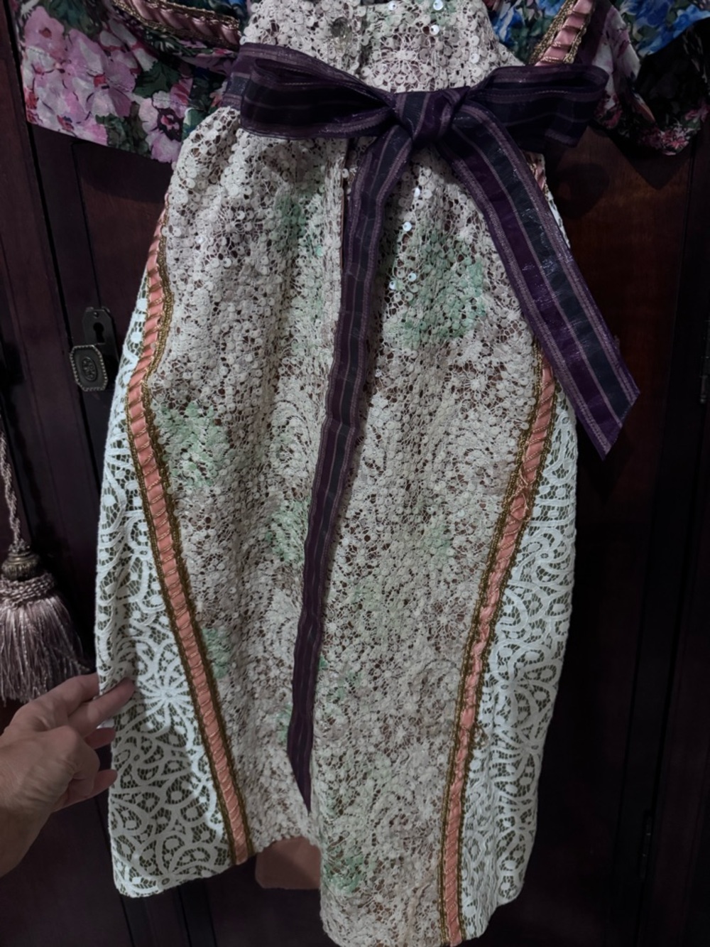 Floral Mixed-Print Wrap Dress in Purple and Multicolor by Lush - Picture 3 of 5